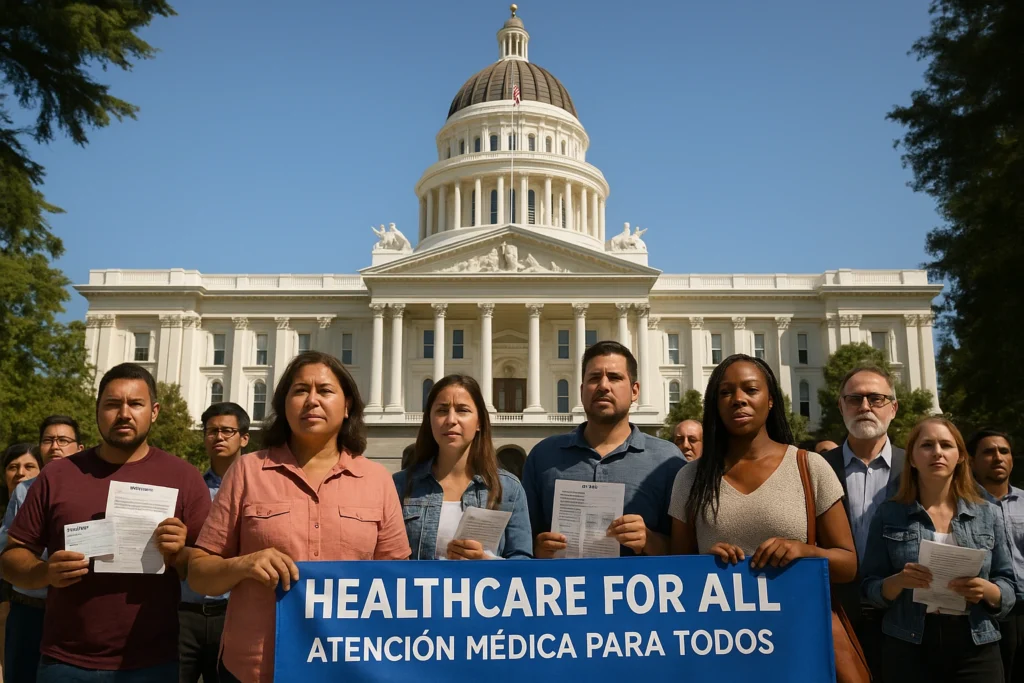 Gavin newsom pertahankan kesehatan imigran meski anggaran california 2025 dipangkas
