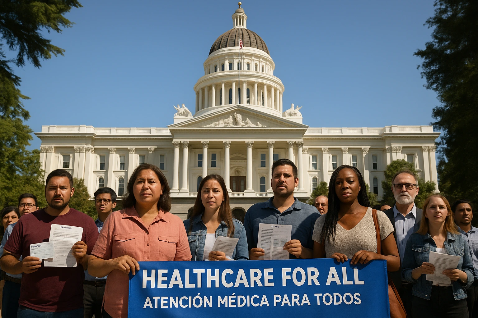 Gavin newsom pertahankan kesehatan imigran meski anggaran california 2025 dipangkas