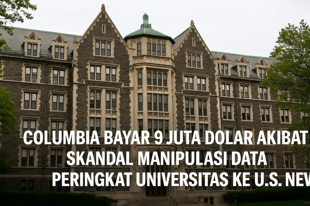 Columbia bayar 9 juta, manipulasi data peringkat kampus, data palsu peringkat universitas