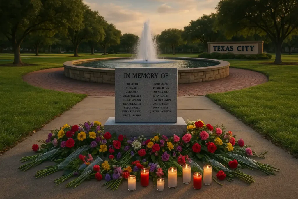 Memorial texas city jadi simbol duka usai banjir besar
