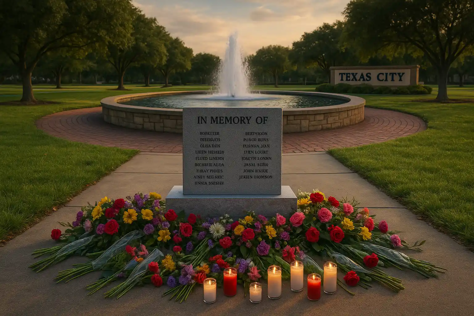 Memorial texas city jadi simbol duka usai banjir besar