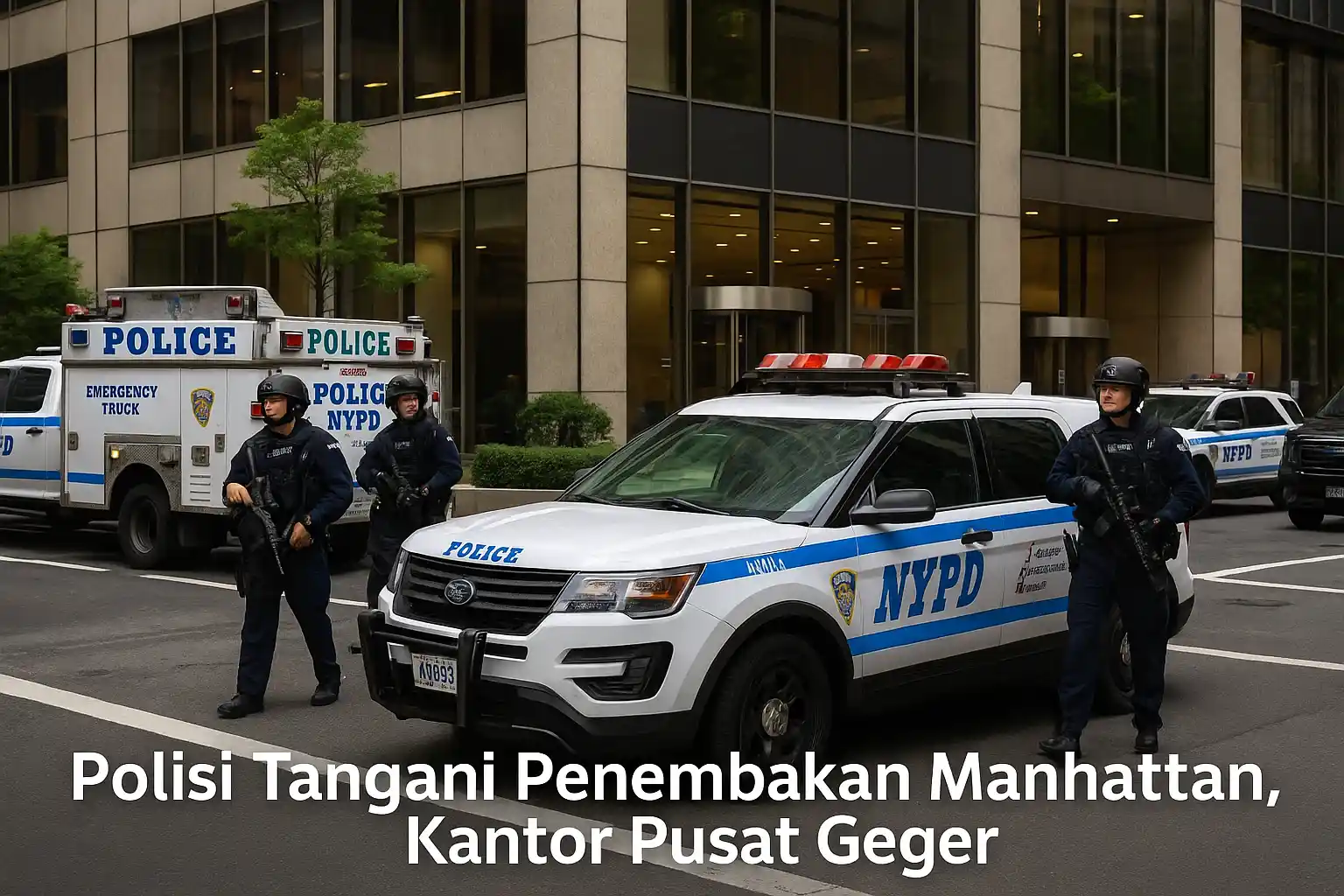 Polisi tangani penembakan manhattan, kantor pusat geger