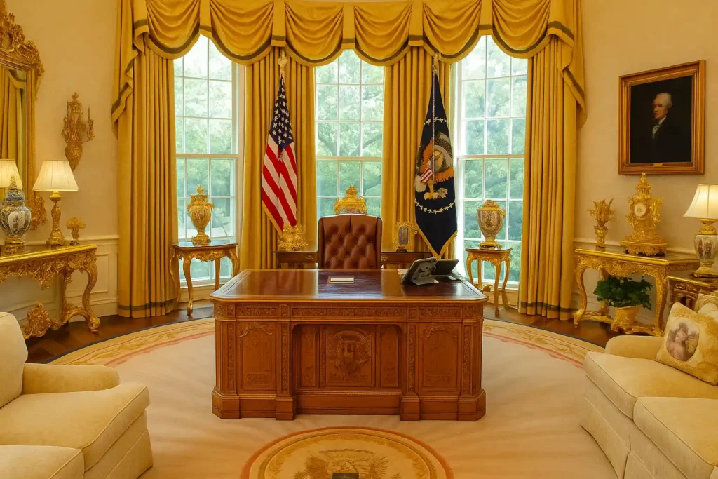 Trump ubah oval office jadi simbol kekuasaan emas