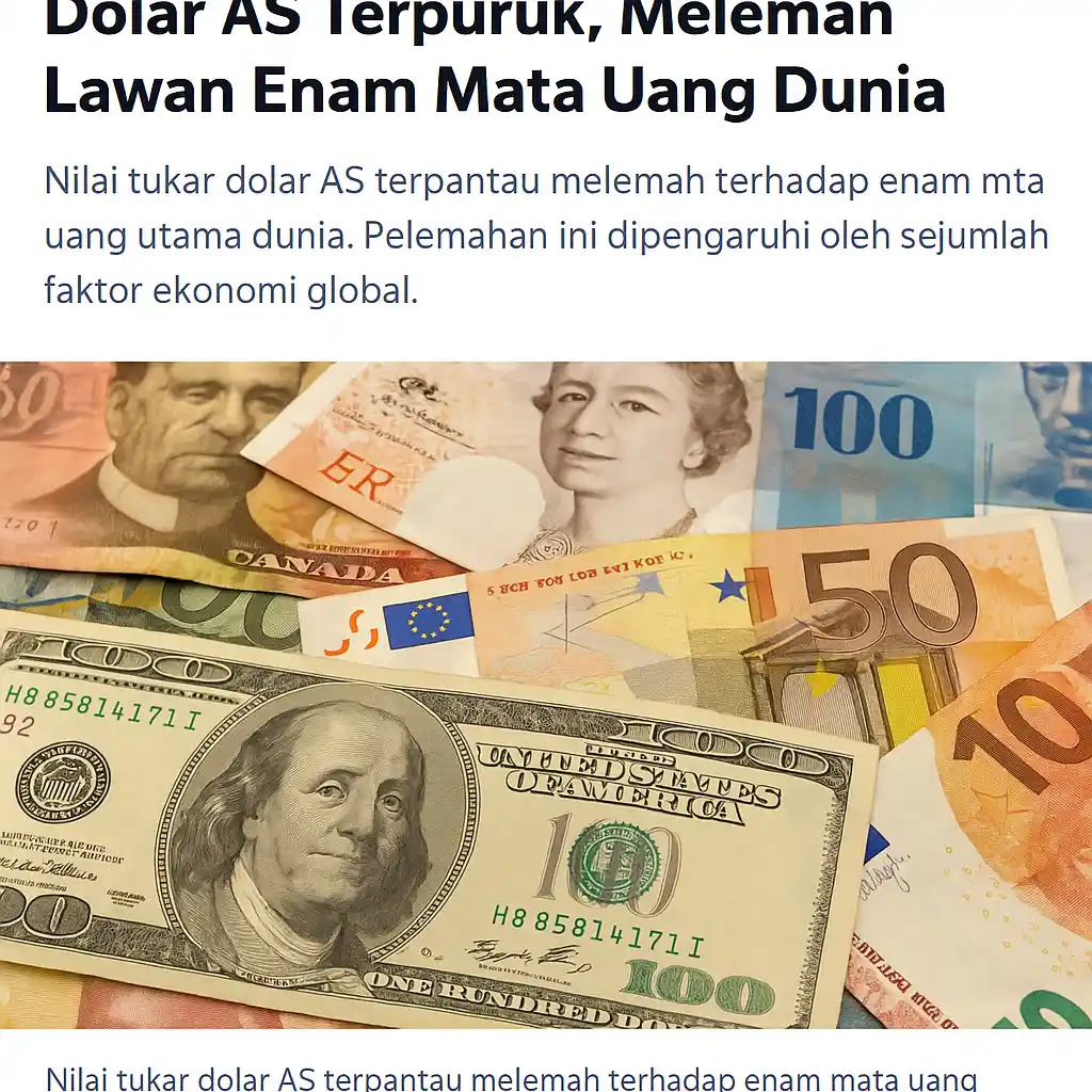 Dolar as melemah lawan enam mata uang dunia