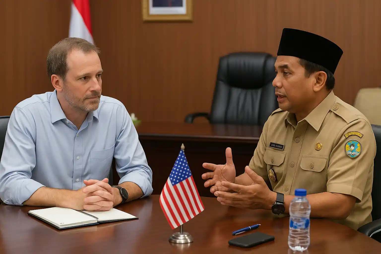 Peneliti amerika bahas logo salem dengan bupati abdya