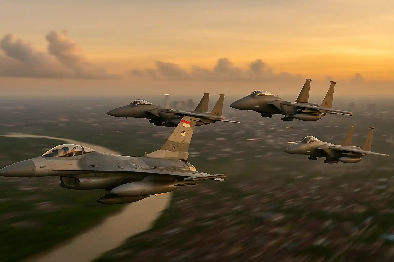 Dogfight seru, latihan F-16 F-15 Riau resmi ditutup