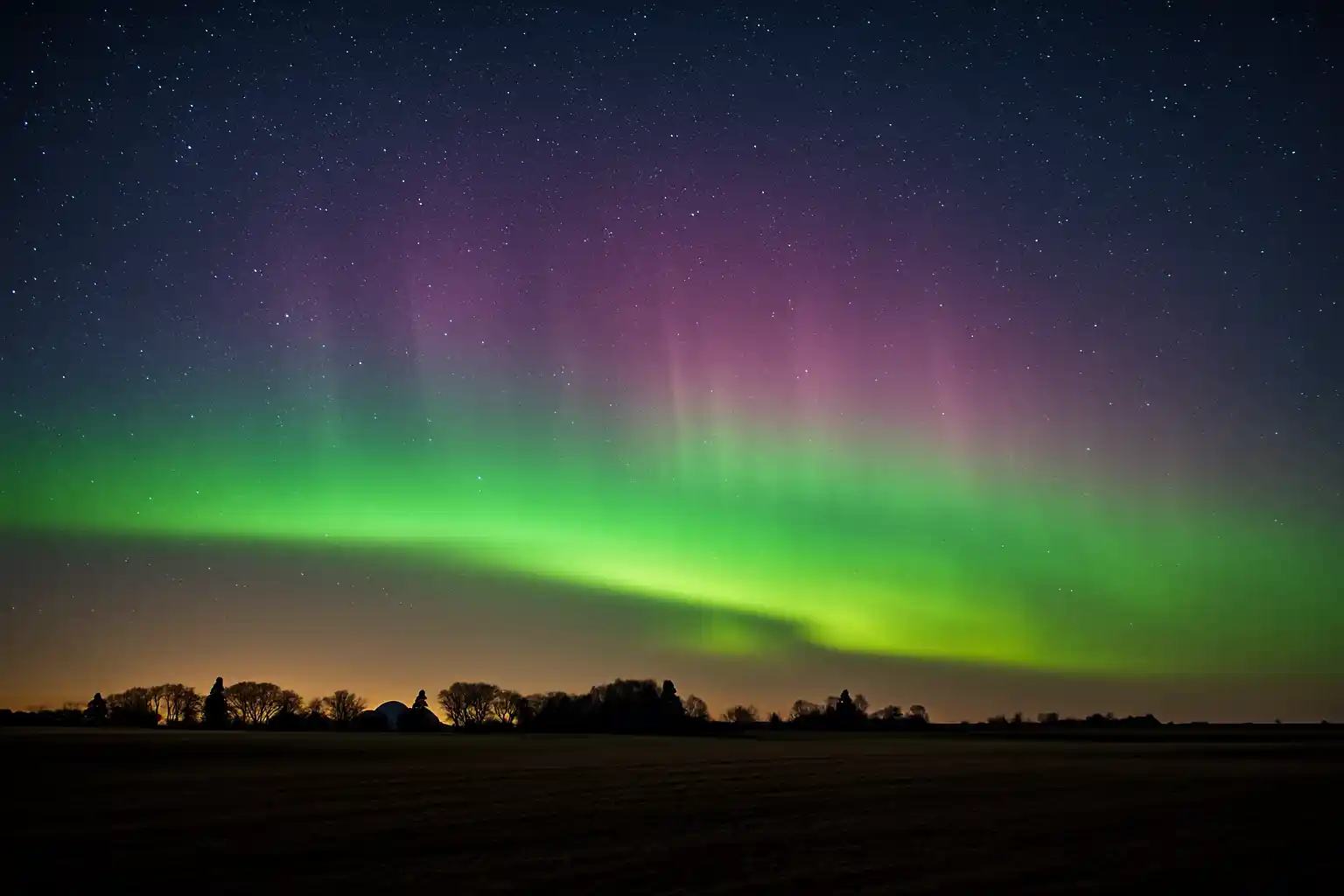 Aurora iowa amerika hiasi langit tengah as