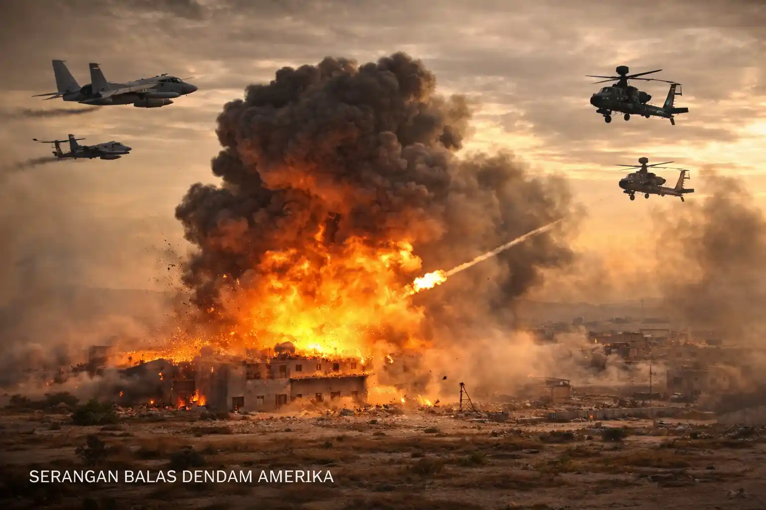 Serangan balas dendam amerika gempur isis di suriah